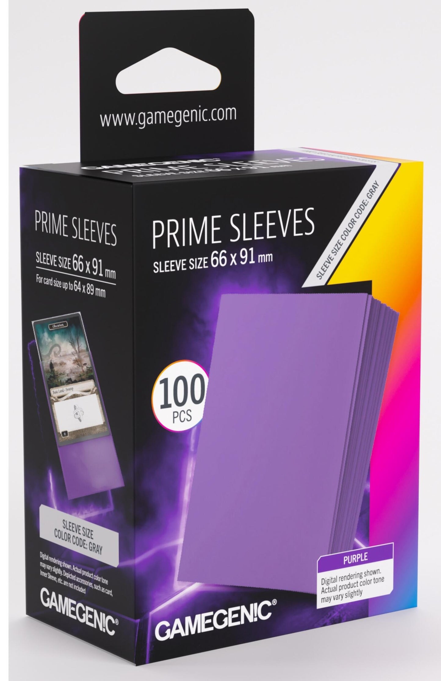 Gamegenic Prime Card Sleeves - Purple (66mm x 91mm) (100 Sleeves Per Pack)
