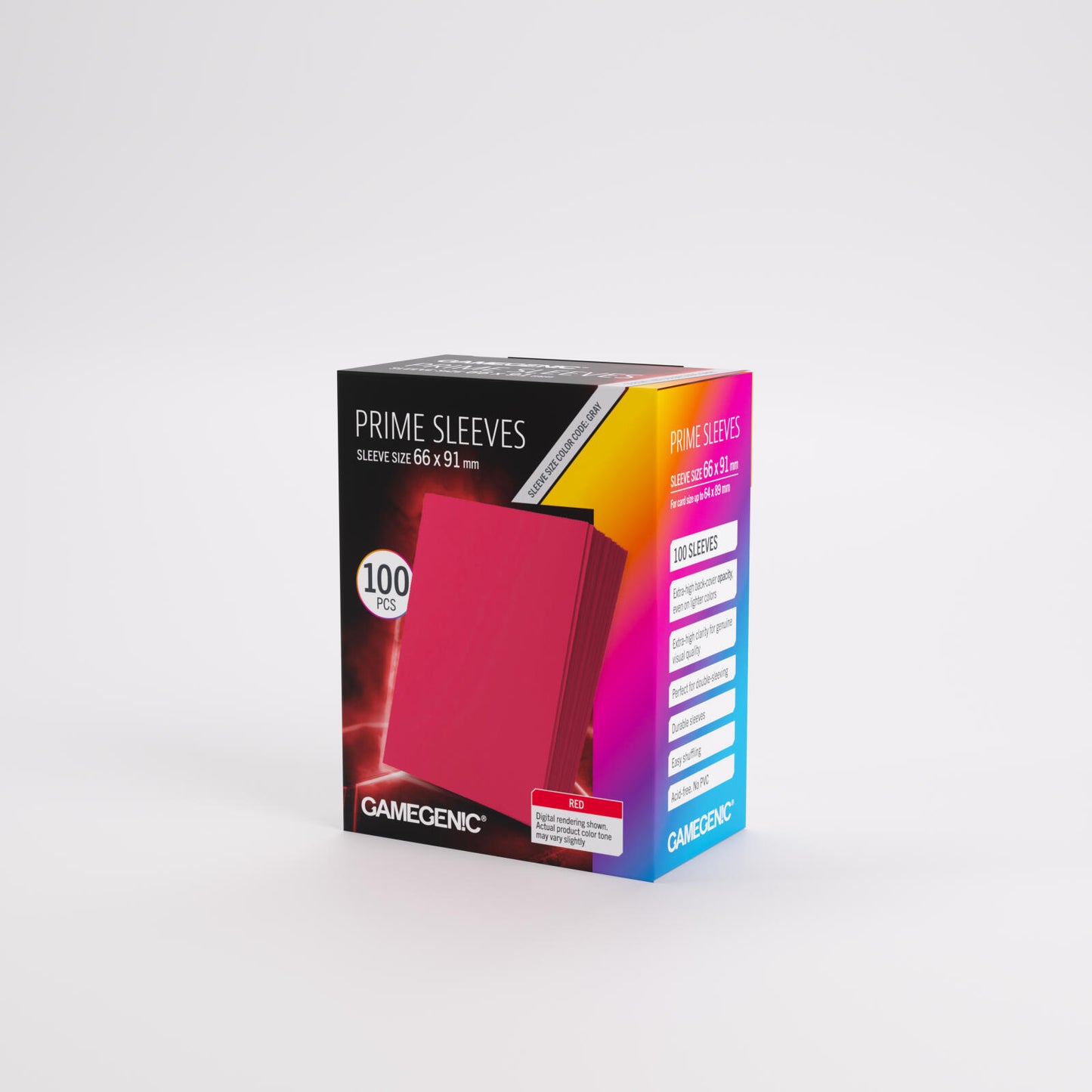 Gamegenic Prime Card Sleeves - Red (66mm x 91mm) (100 Sleeves Per Pack)