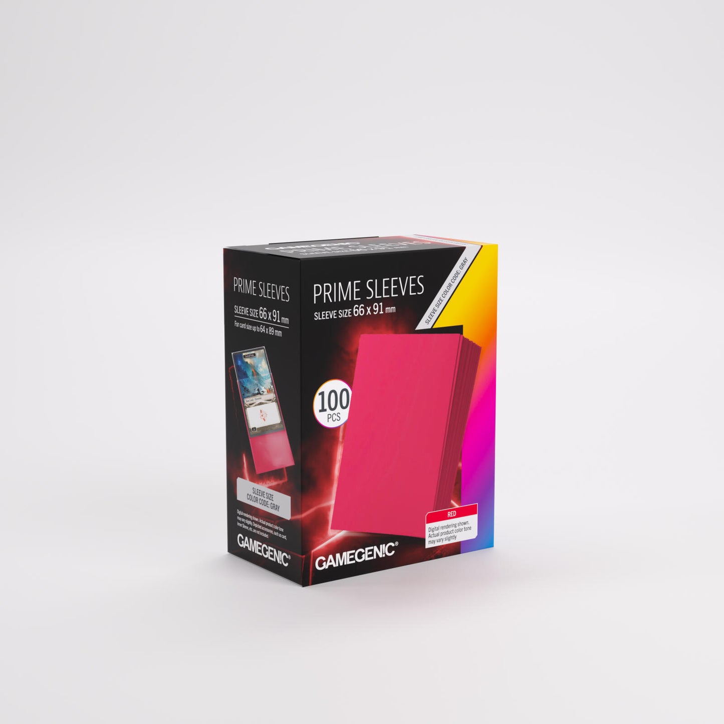 Gamegenic Prime Card Sleeves - Red (66mm x 91mm) (100 Sleeves Per Pack)