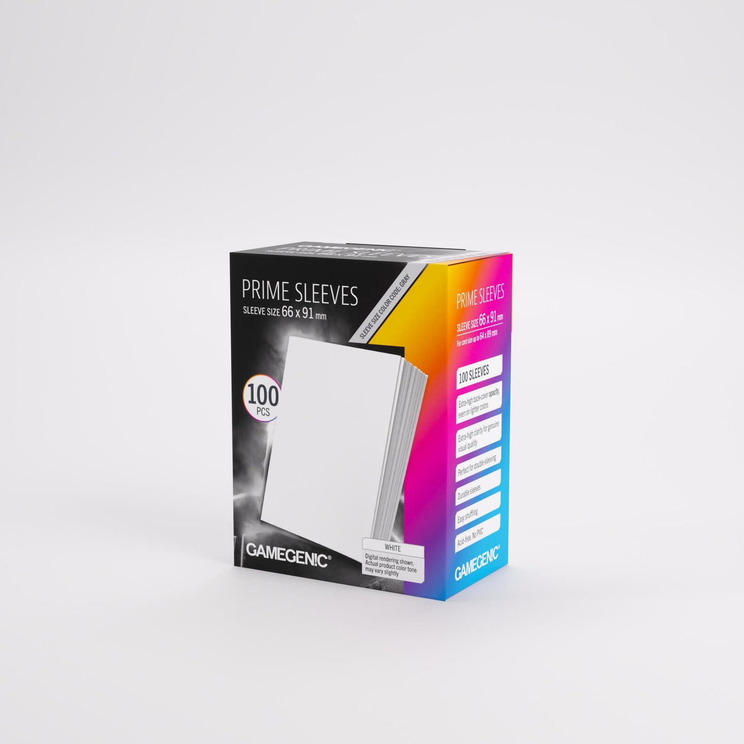Gamegenic Prime Card Sleeves - White (66mm x 91mm) (100 Sleeves Per Pack)