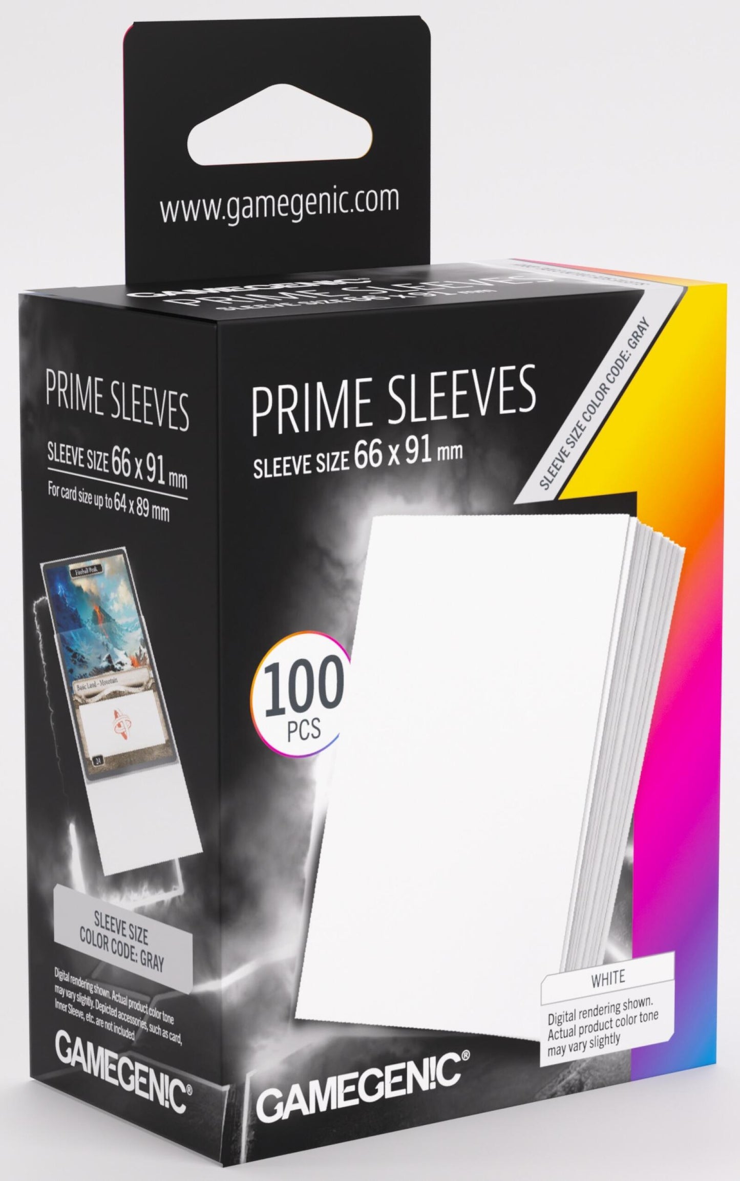 Gamegenic Prime Card Sleeves - White (66mm x 91mm) (100 Sleeves Per Pack)
