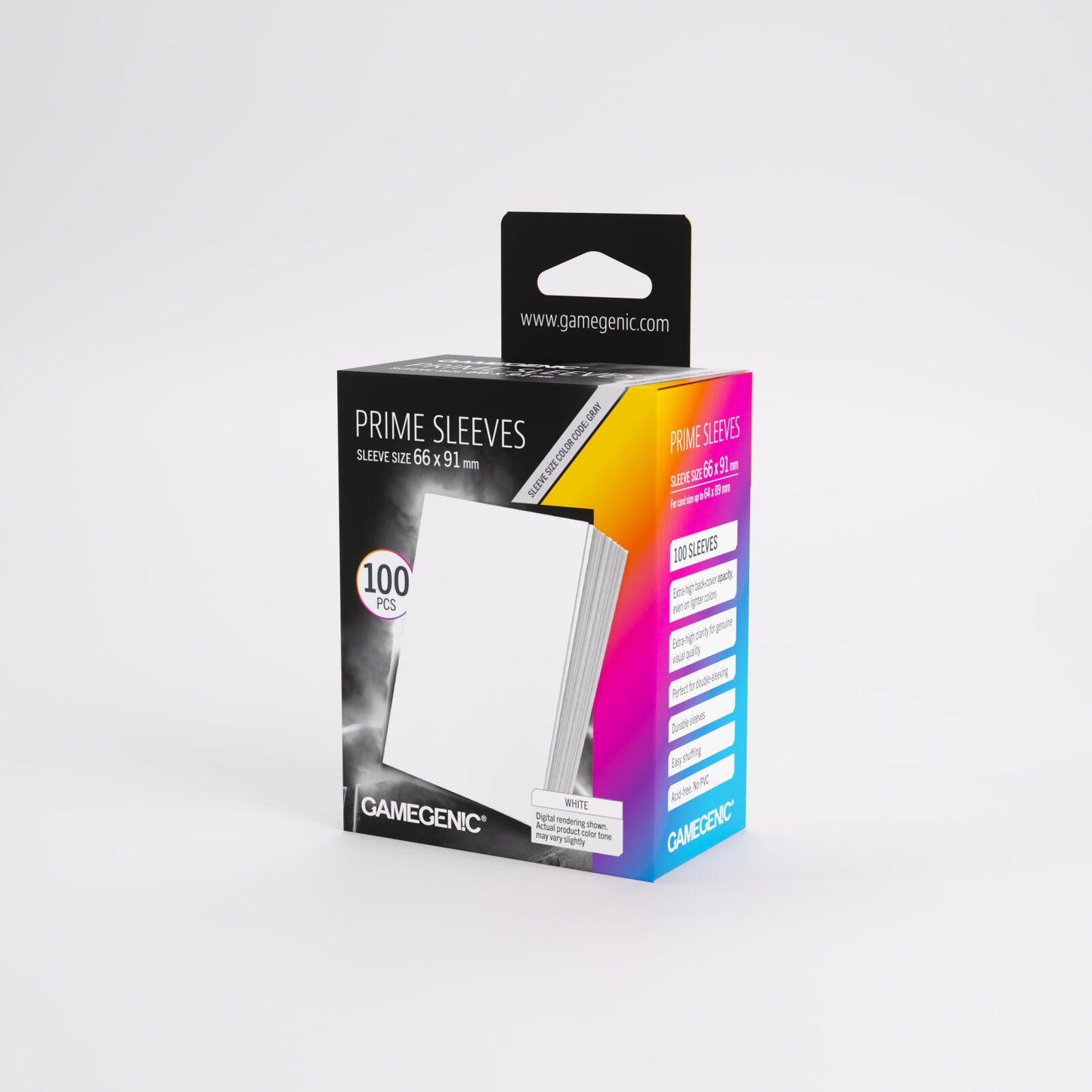 Gamegenic Prime Card Sleeves - White (66mm x 91mm) (100 Sleeves Per Pack)