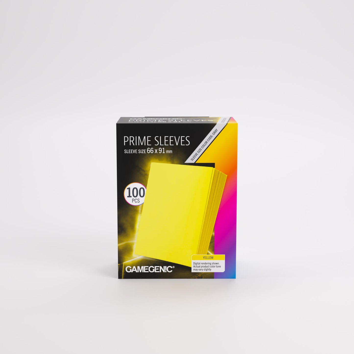 Gamegenic Prime Card Sleeves - Yellow (66mm x 91mm) (100 Sleeves Per Pack)