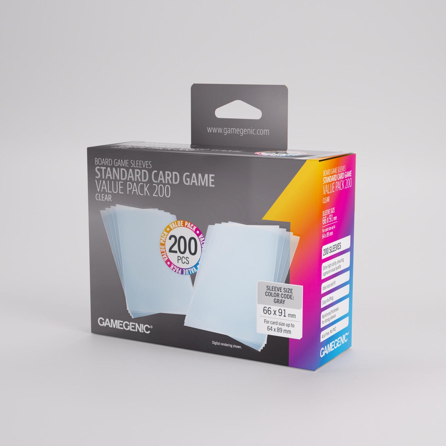 Gamegenic Prime Sleeves - Standard Card Game-Size Value Pack 200 (66mm x 91mm)