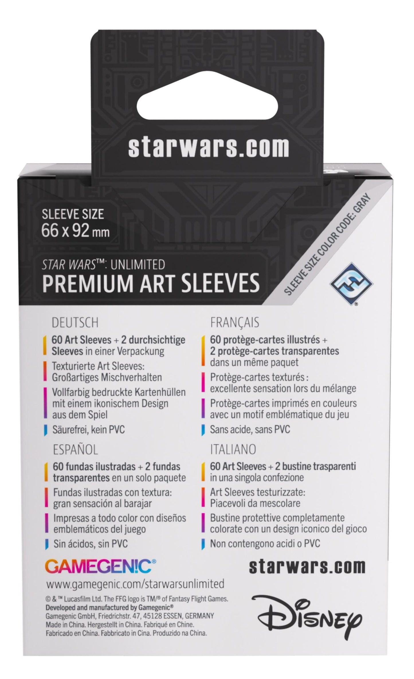 Gamegenic Star Wars Unlimited Premium Art Sleeves -C-3PO (66mm x 92mm) (62 Sleeves Per Pack)