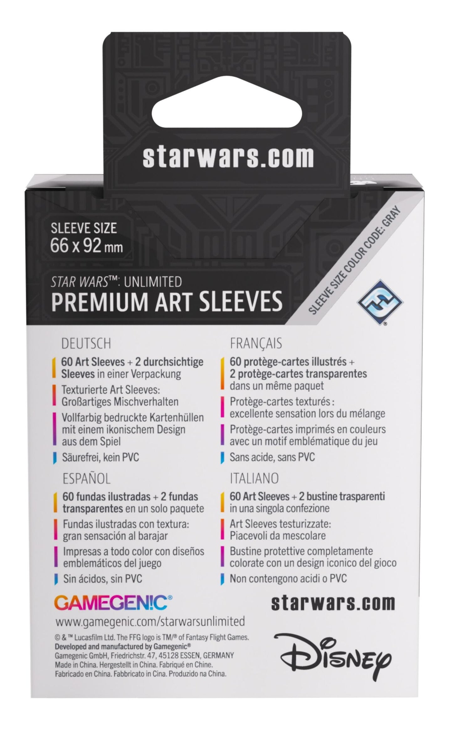 Gamegenic Star Wars Unlimited Premium Art Sleeves - R2-D2 (66mm x 92mm) (62 Sleeves Per Pack)