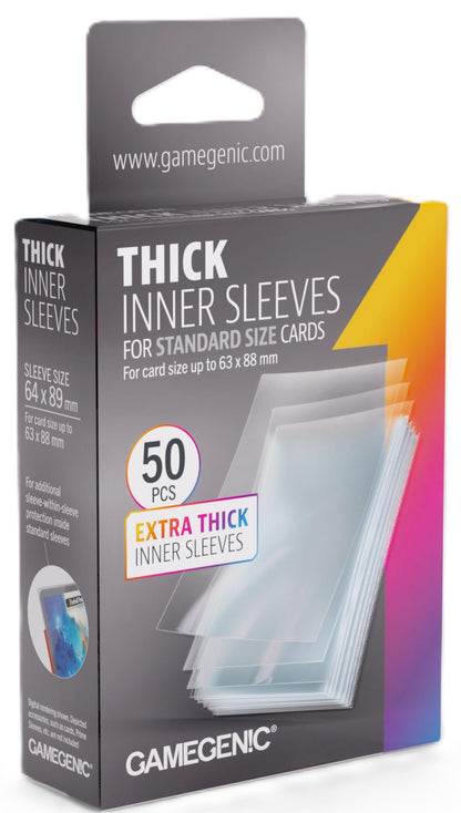 Gamegenic Thick Inner Card Sleeves (64mm x 89mm) (50 Sleeves Per Pack)