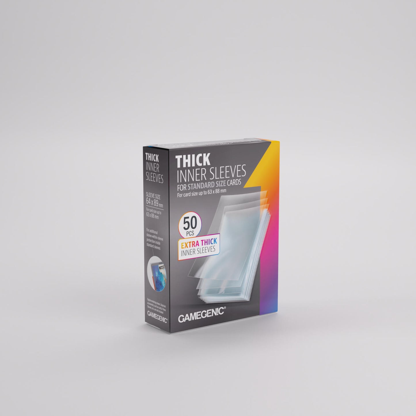 Gamegenic Thick Inner Card Sleeves (64mm x 89mm) (50 Sleeves Per Pack)