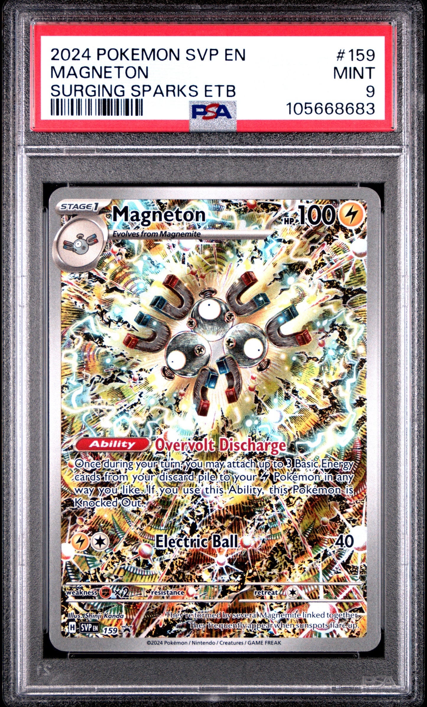 2024 Pokemon Svp En-Sv Black Star Promo 159 Magneton Surging Sparks Etb - PSA 9