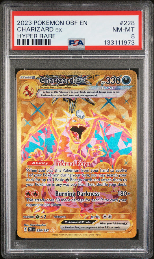 2023 Pokemon Obf En-Obsidian Flames 228 Charizard Ex Hyper Rare - PSA 8