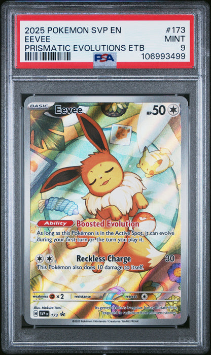 2025 Pokemon Svp En-Sv Black Star Promo 173 Eevee Prismatic Evolutions Etb - PSA 9