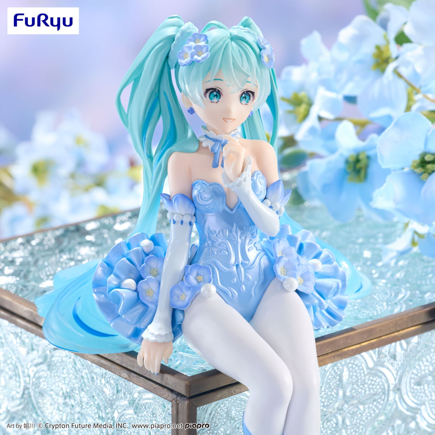 Hatsune Miku Noodle Stopper Figure Flower Fairy Nemophila Pail Blue Color Version