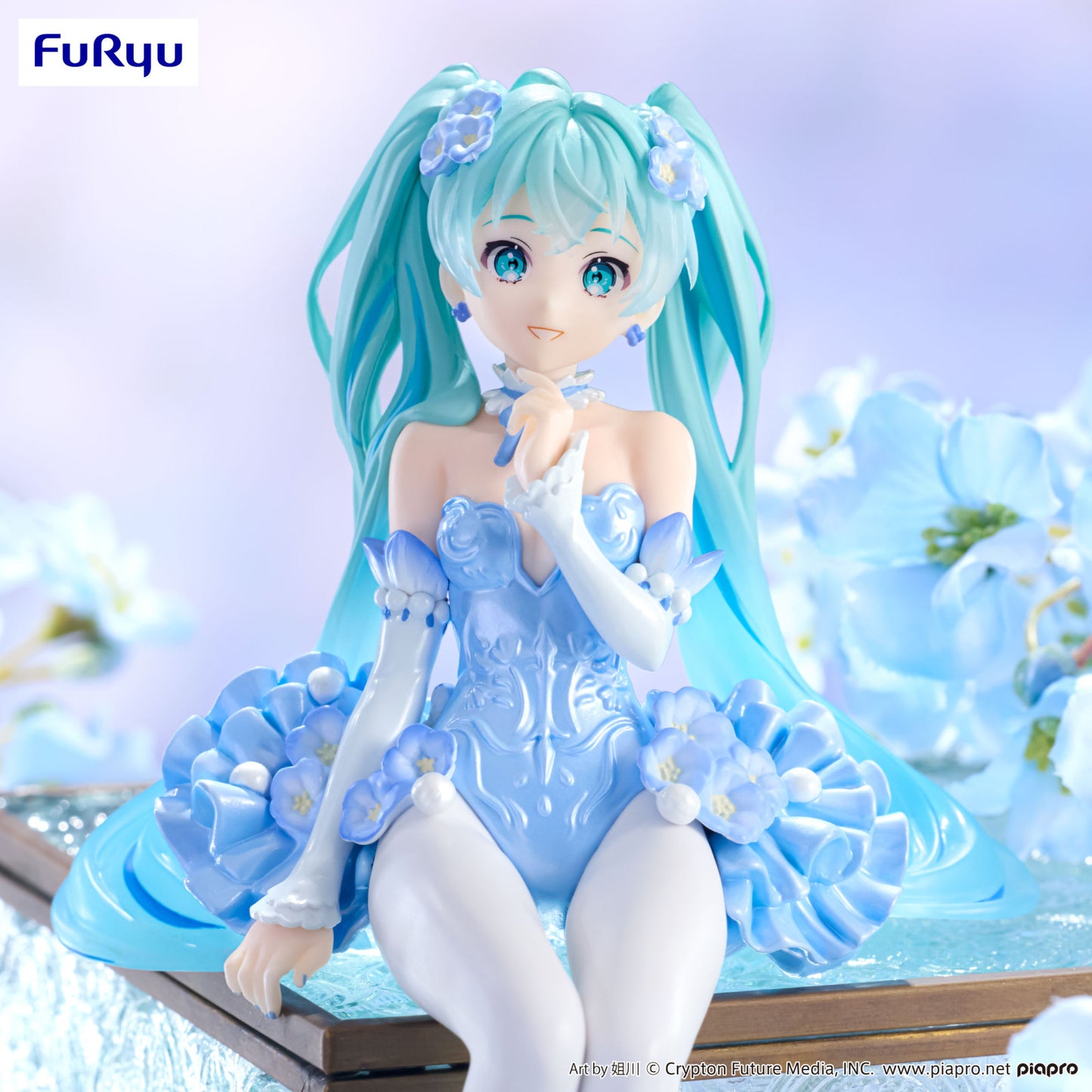 Hatsune Miku Noodle Stopper Figure Flower Fairy Nemophila Pail Blue Color Version