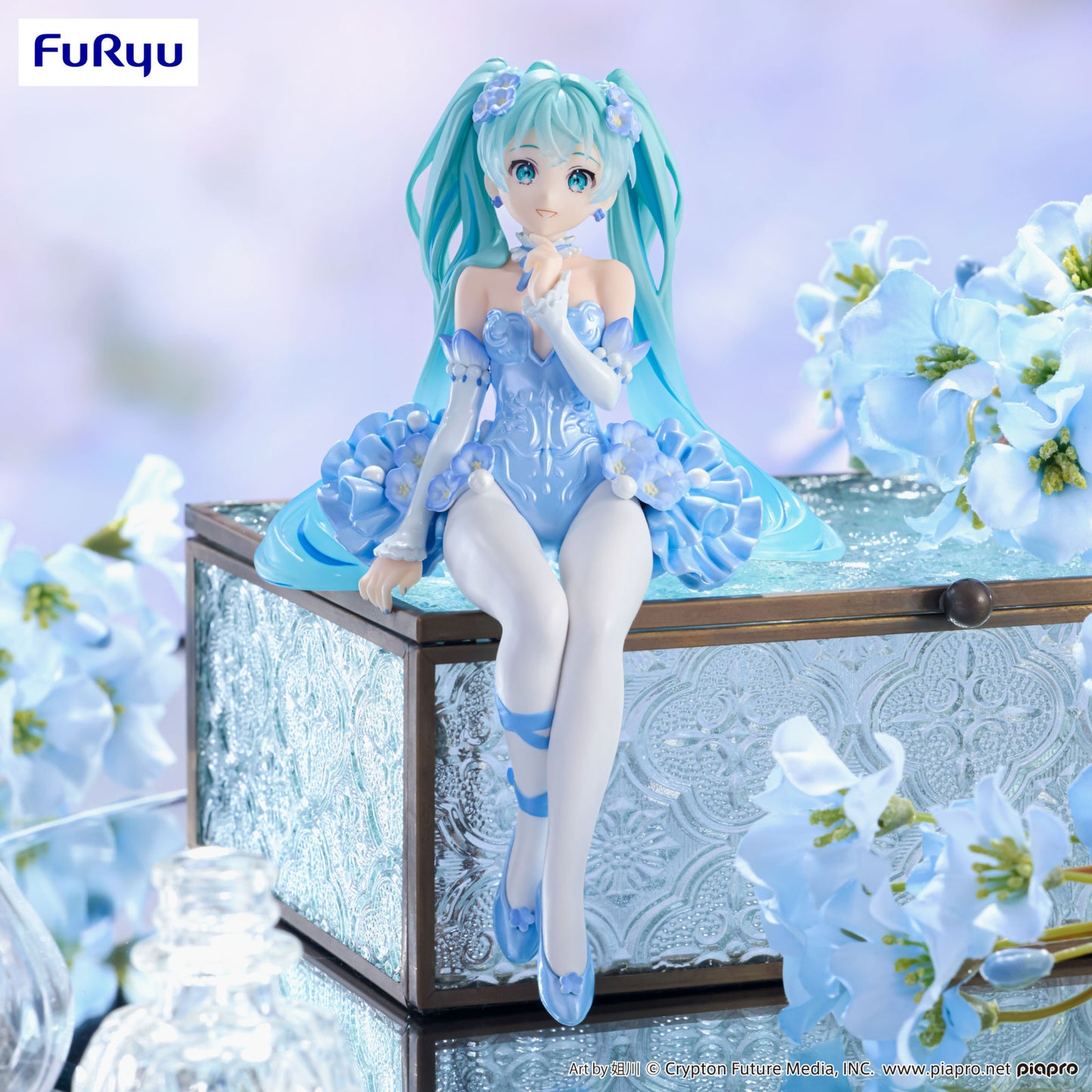 Hatsune Miku Noodle Stopper Figure Flower Fairy Nemophila Pail Blue Color Version