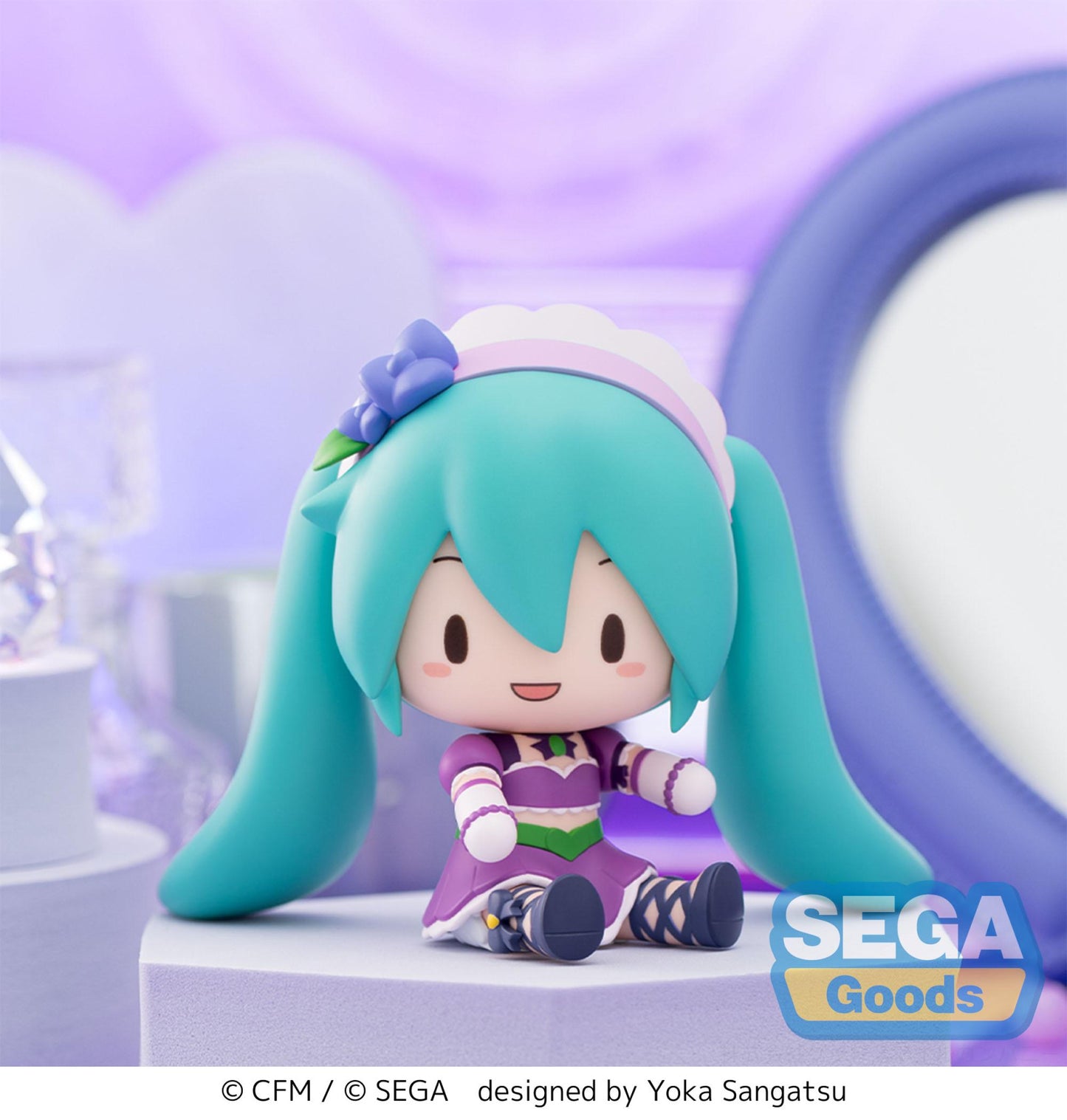 Hatsune Miku x Love and Berry Dress Up and Dance! Fuwa Petit Chibi Figure Sparkly Purple