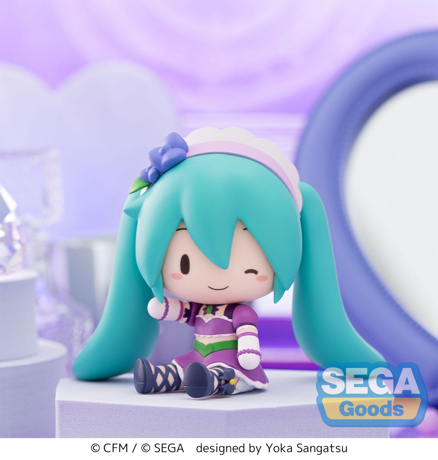 Hatsune Miku x Love and Berry Dress Up and Dance! Fuwa Petit Chibi Figure Sparkly Purple