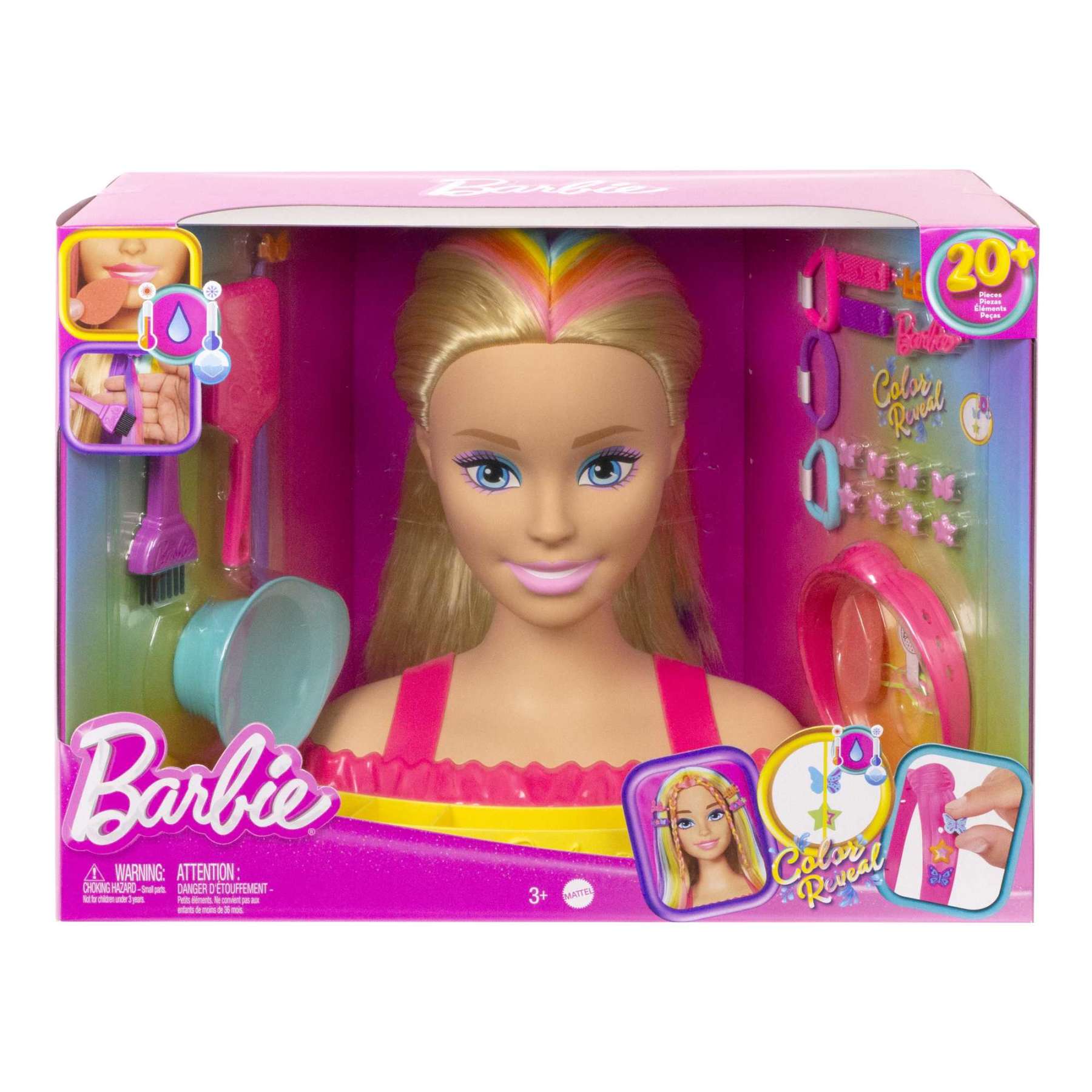 Barbie - Styling - Neon Rainbow Deluxe Styling Head - Blonde Hair