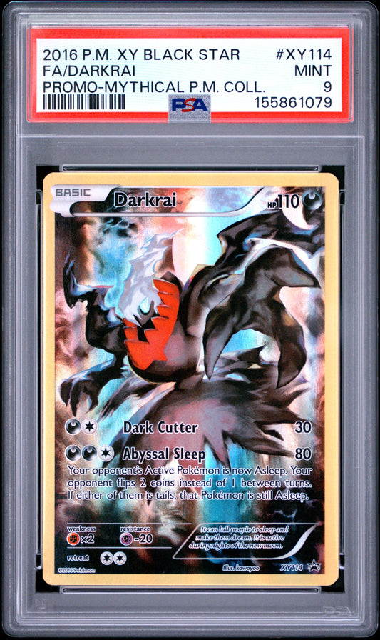 2016 Pokemon Xy Black Star Promo Xy114 Fa/Darkrai Promo-Mythical P.M. Coll. - PSA 9