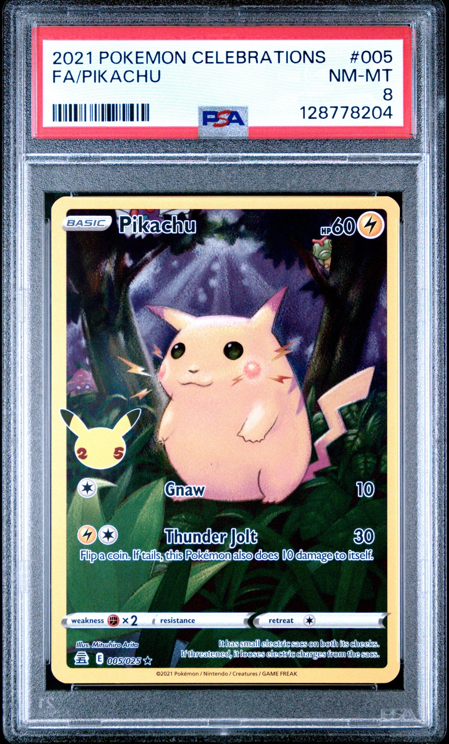 2021 Pokemon Celebrations 005 Pikachu - PSA 8
