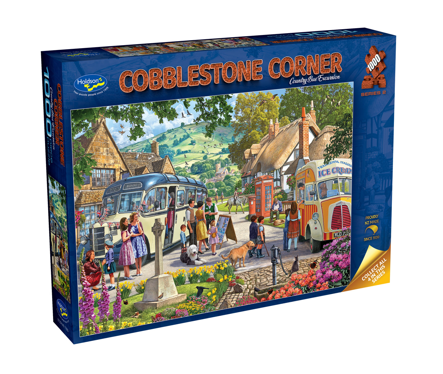Puzzle - Holdson - Cobblestone Corner S2 1000pc - Country Bus Excursion