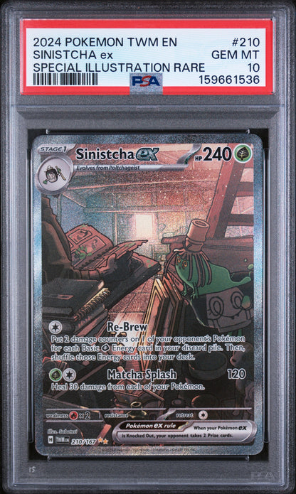 2024 Pokemon Twm En-Twilight Masquerade 210 Sinistcha Ex Special Illustration Rare - PSA 10