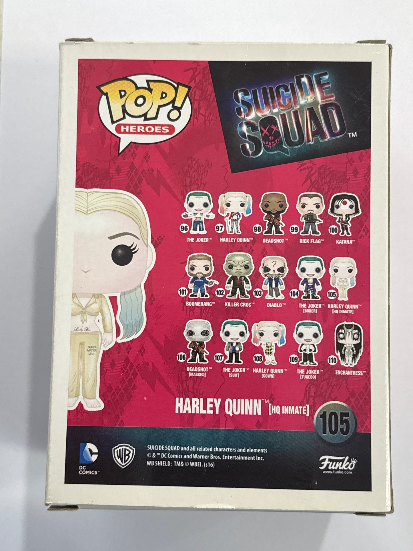 Suicide Squad - Harley Quinn (HQ Inmate) Pop! Vinyl #105