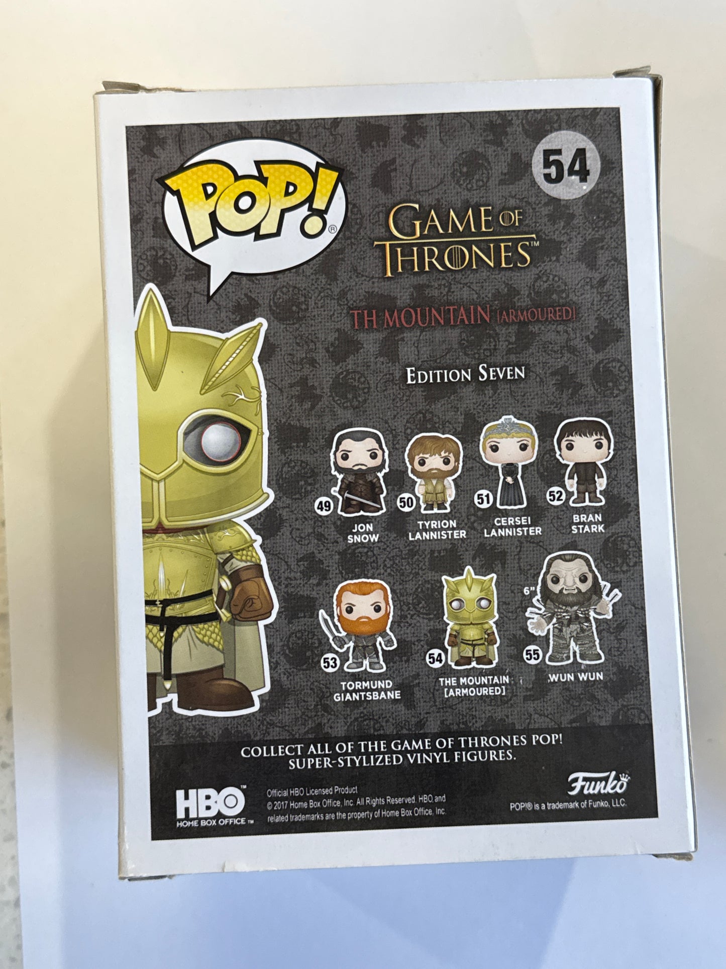 Game Of Thrones - The Mountain (Armoured) 2017 SDCC Exclusive Pop! Vinyl #54