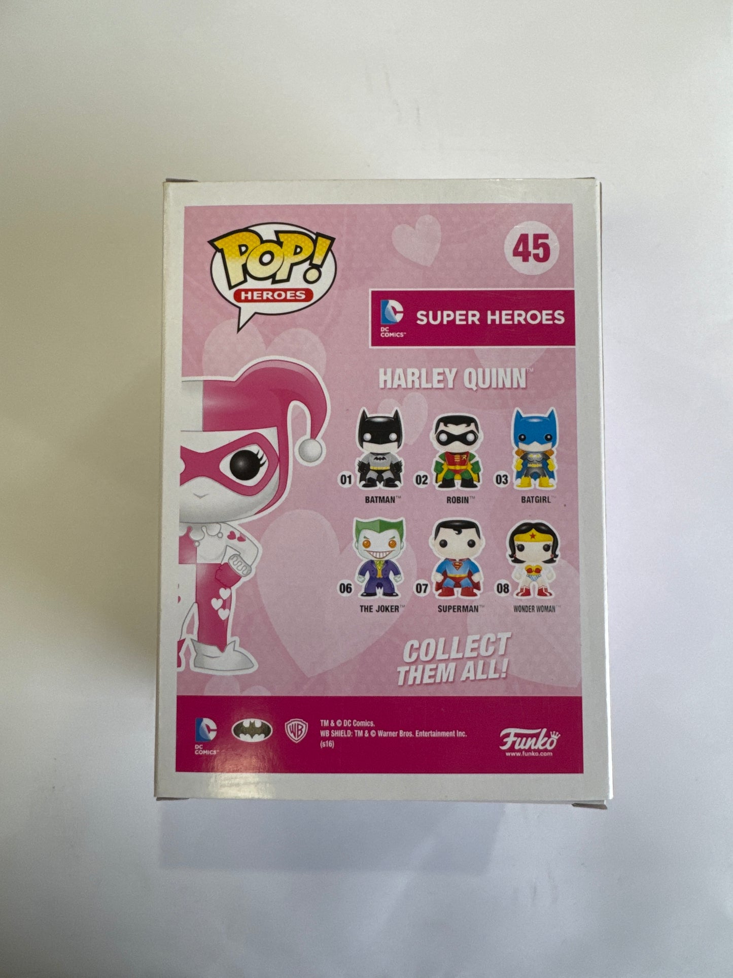DC Super Heroes - Harley Quinn (Pink ,White) Pop! Vinyl #45