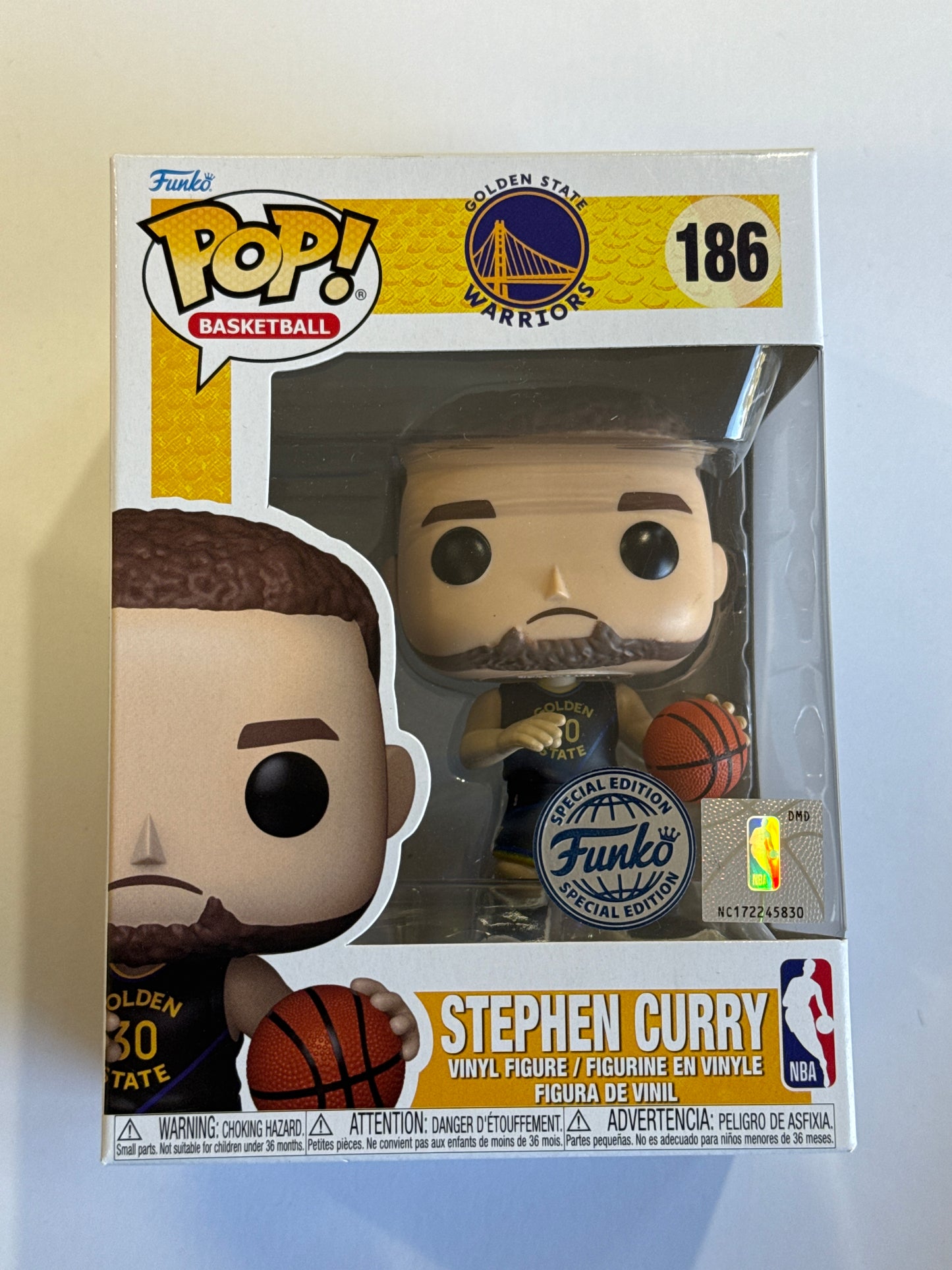 NBA: Warriors - Stephen Curry US Exclusive Pop! Vinyl #186