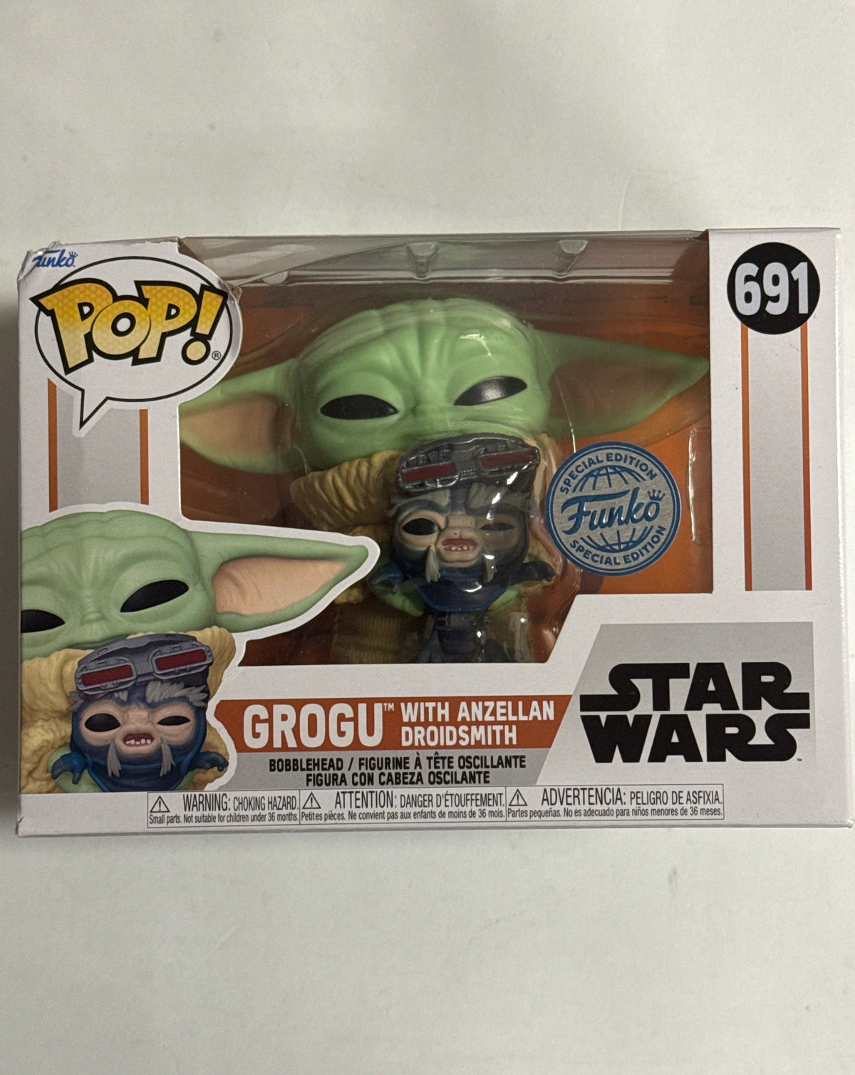 Star Wars: Mandalorian - Grogu with Anzellan  Driodsmith US Exclusive Pop! Vinyl #691