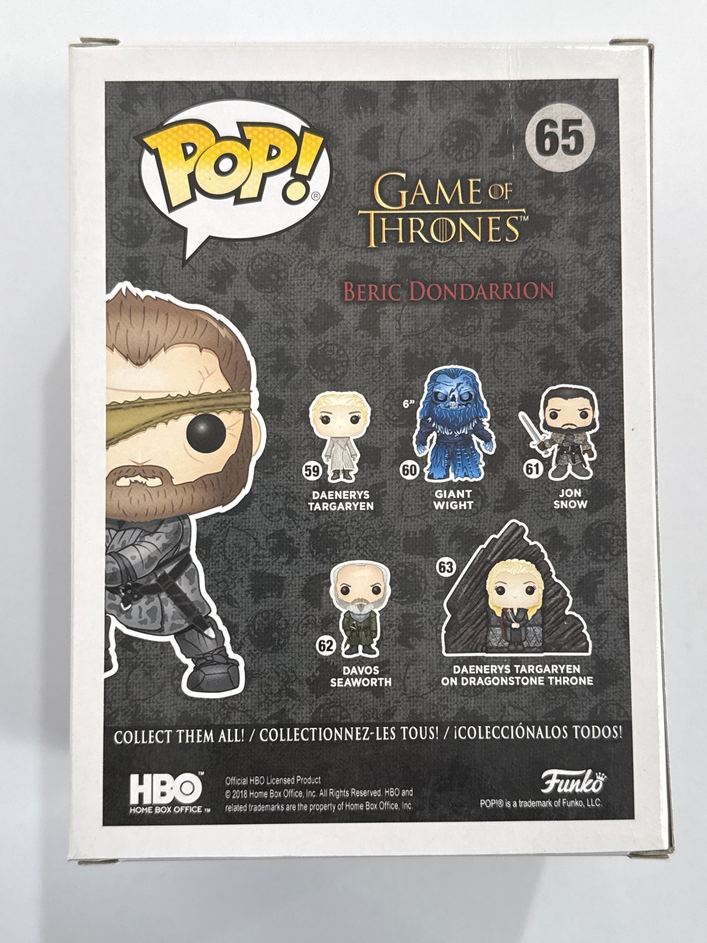 Game of Thrones - Beric Dondarrion with Flame Sword 2018 New York Fall Convention Pop! Vinyl #65