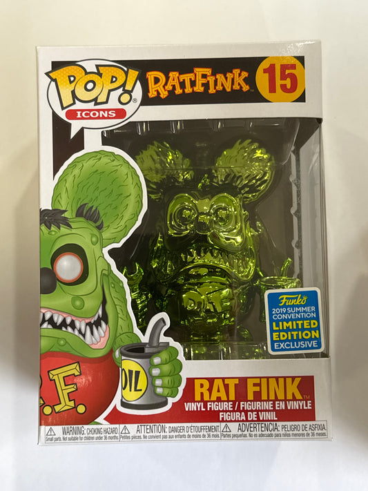 Rat Fink - Rat Fink Green Chrome 2019 SDCC Exclusive Pop! Vinyl #15