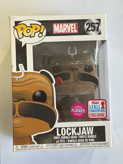 Marvel Comics - Lockjaw Flocked 2017 NYCC US Exclusive Pop! Vinyl #257