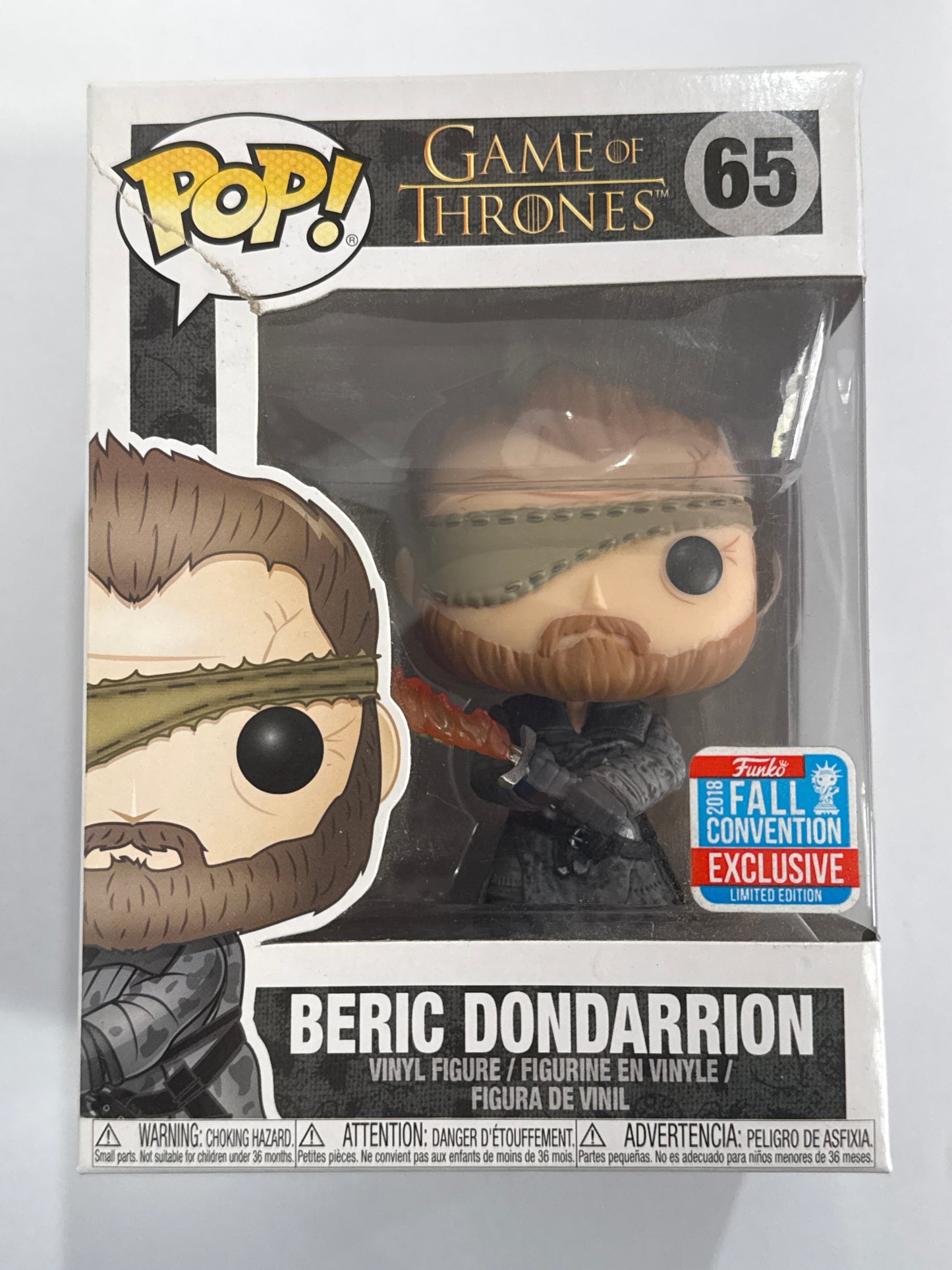 Game of Thrones - Beric Dondarrion with Flame Sword 2018 New York Fall Convention Pop! Vinyl #65