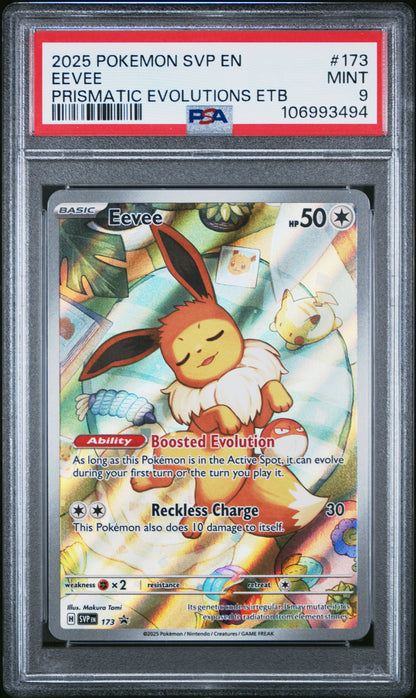2025 Pokemon Svp En-Sv Black Star Promo 173 Eevee Prismatic Evolutions Etb - PSA 9