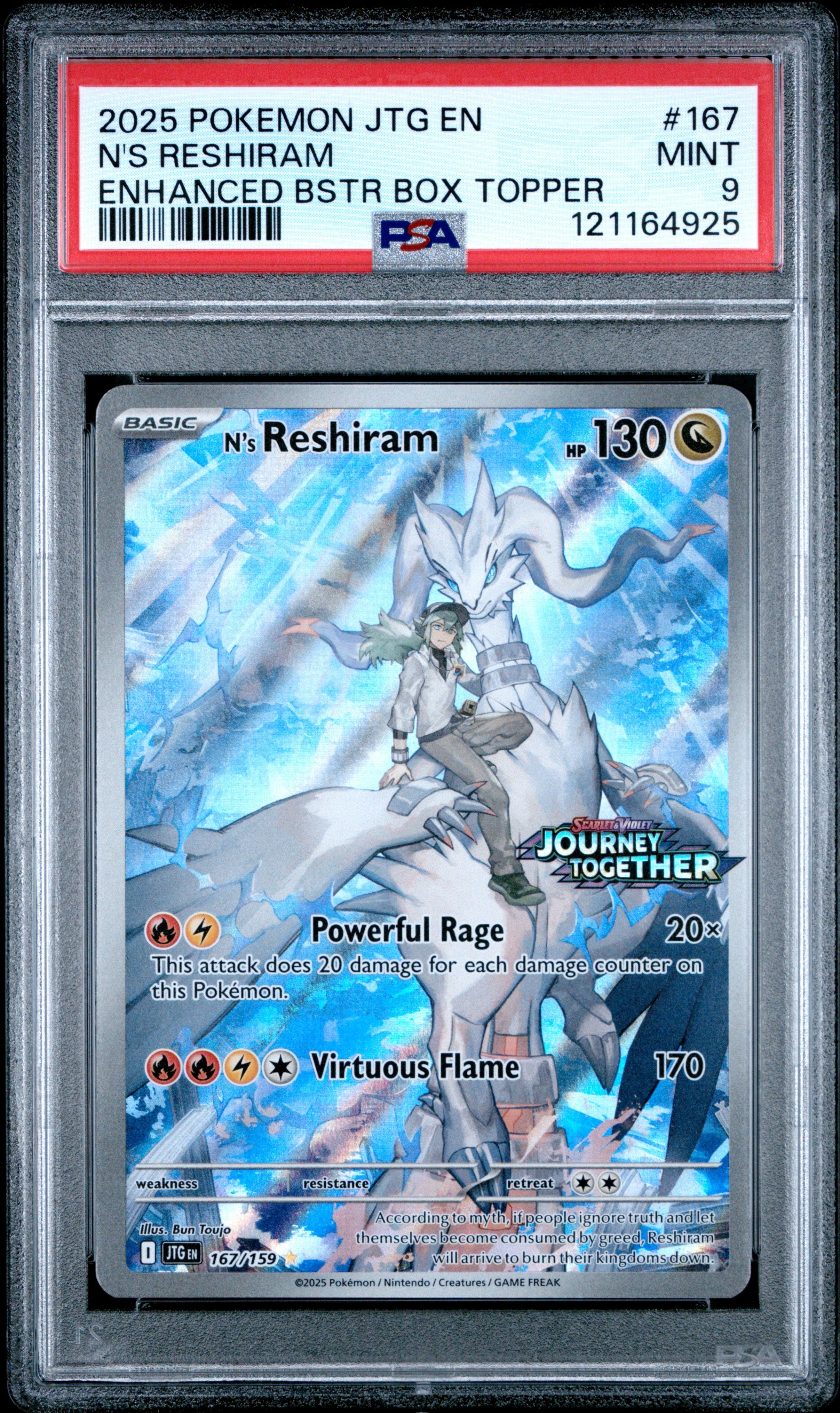 2025 Pokemon Jtg En-Journey Together 167 N's Reshiram Enhanced Bstr Box ...