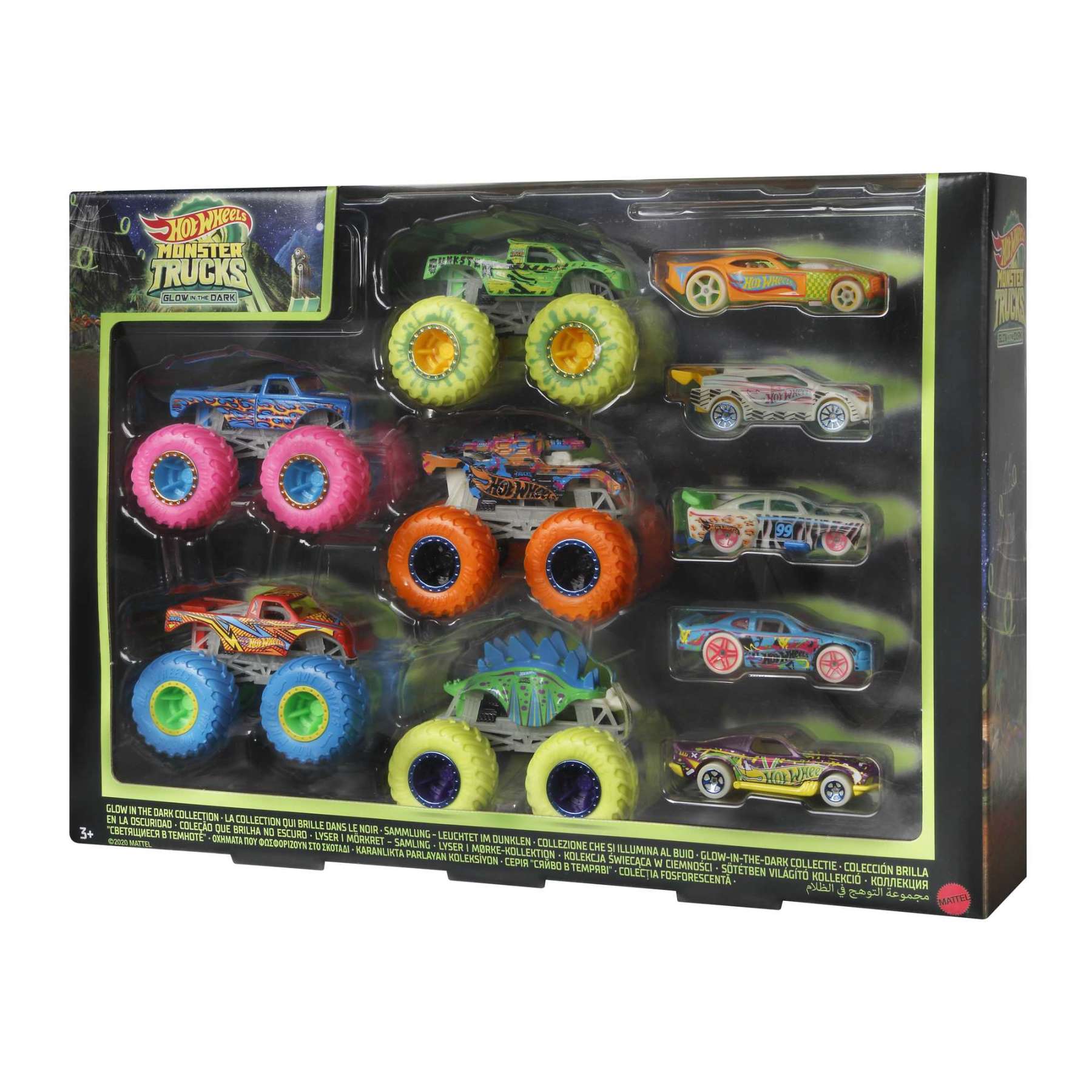 Hot Wheels - Monster Trucks - 1:64 Glow-In-The-Dark Car & Truck Multipack