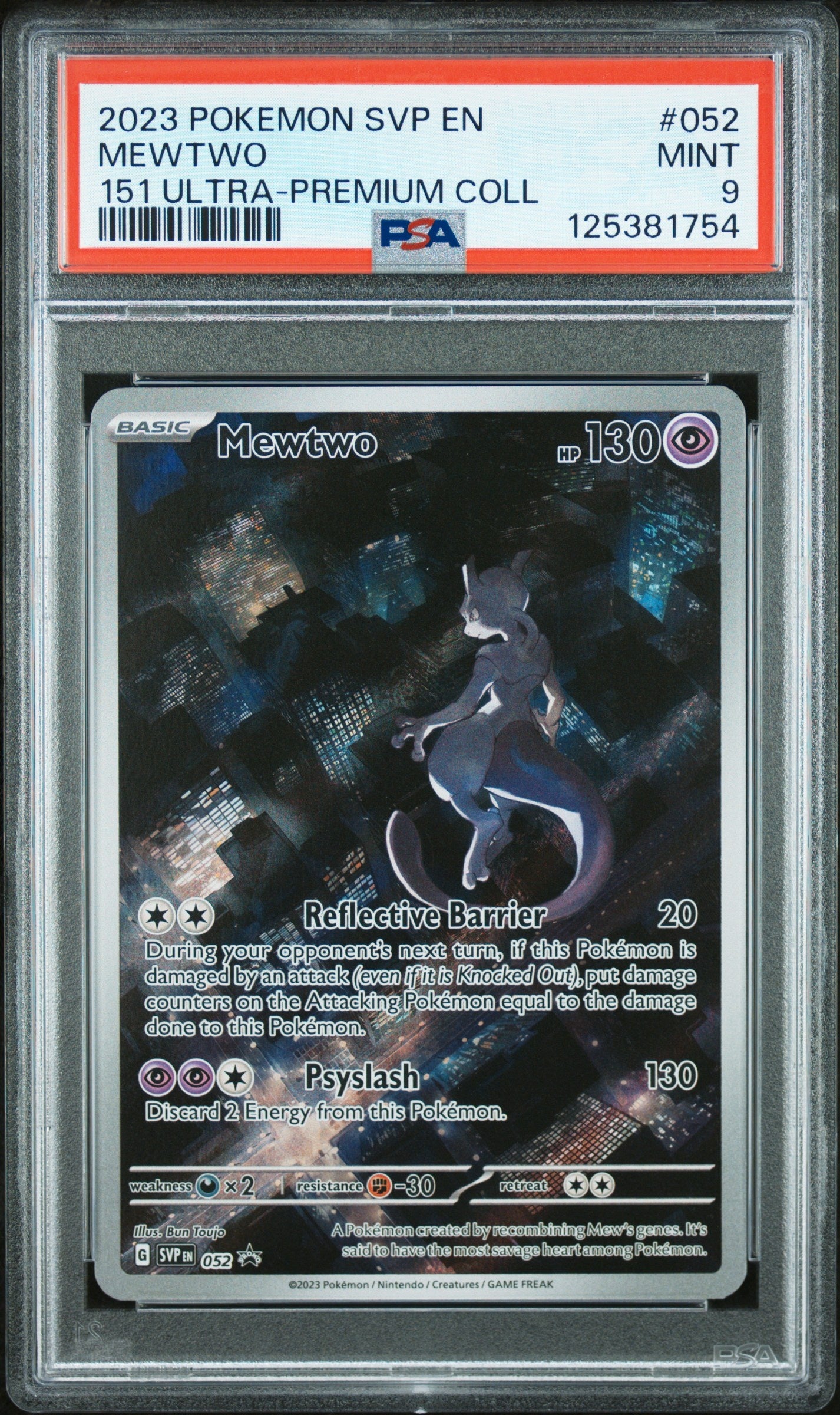 2023 Pokemon Svp En-Sv Black Star Promo 052 Mewtwo 151 Ultra-Premium Coll - PSA 9