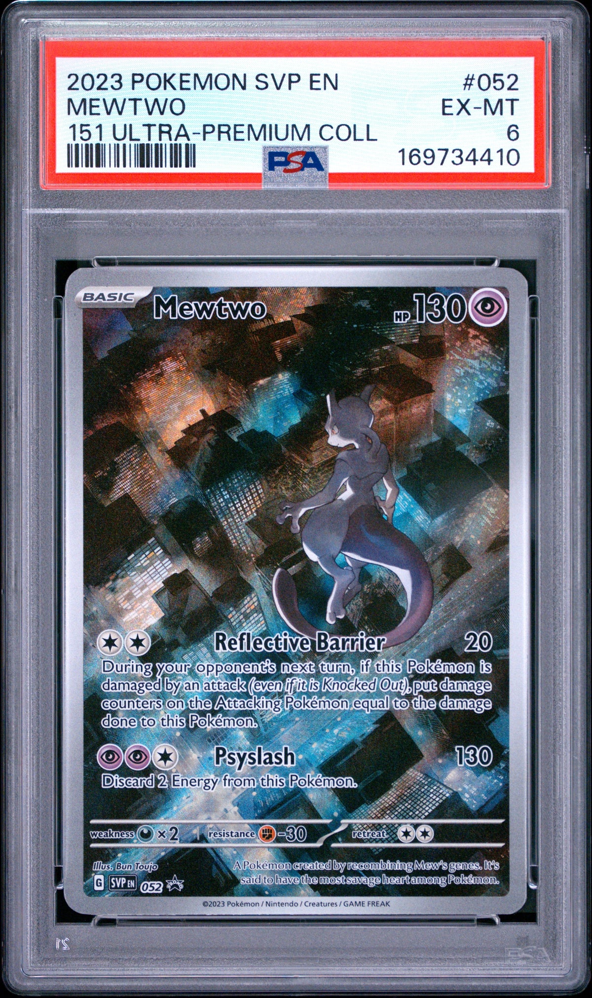 2023 Pokemon Svp En-Sv Black Star Promo 052 Mewtwo 151 Ultra-Premium Coll - PSA 6