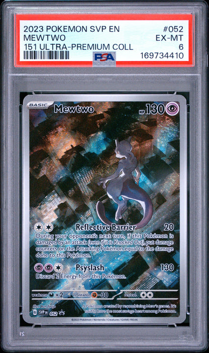 2023 Pokemon Svp En-Sv Black Star Promo 052 Mewtwo 151 Ultra-Premium Coll - PSA 6