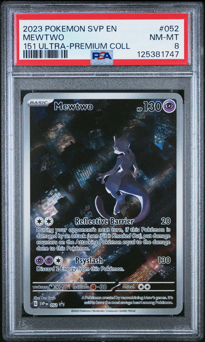 2023 Pokemon Svp En-Sv Black Star Promo 052 Mewtwo 151 Ultra-Premium Coll - PSA 8