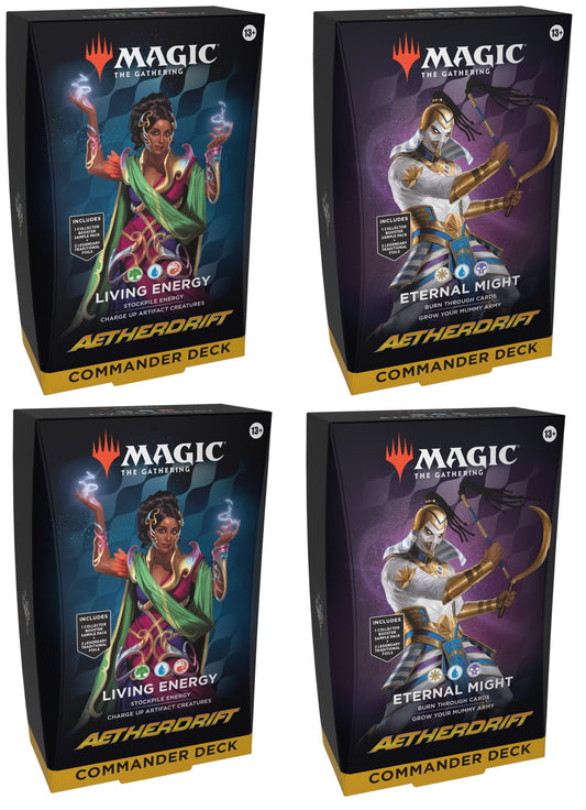 Magic the Gathering Aetherdrift Commander Decks (4 Decks Per Display)
