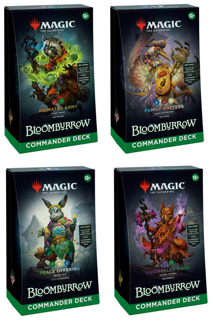 Magic the Gathering Bloomburrow Commander Decks (4 Decks Per Display)