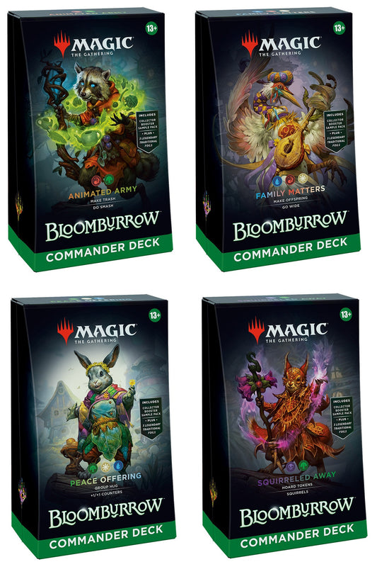 Magic the Gathering Bloomburrow Commander Decks (4 Decks Per Display)
