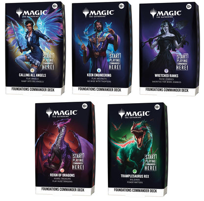 Magic the Gathering Foundations Commander Decks (5 Decks Per Display)