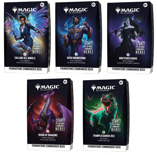 Magic the Gathering Foundations Commander Decks (5 Decks Per Display)