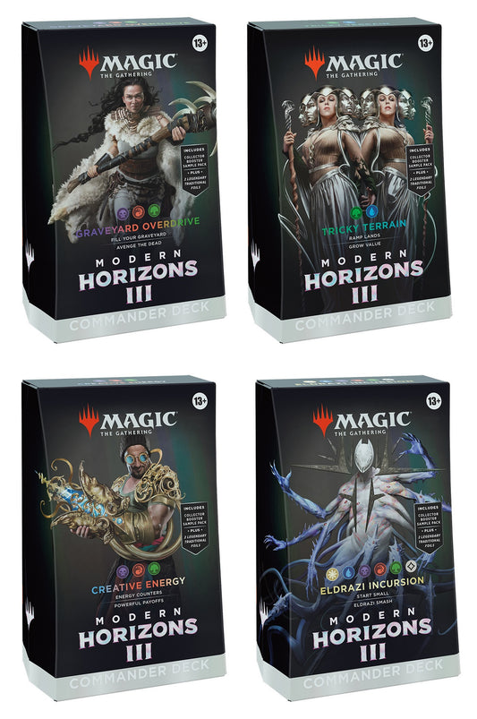 Magic the Gathering Modern Horizons 3 Commander Decks (4 Decks Per Display)