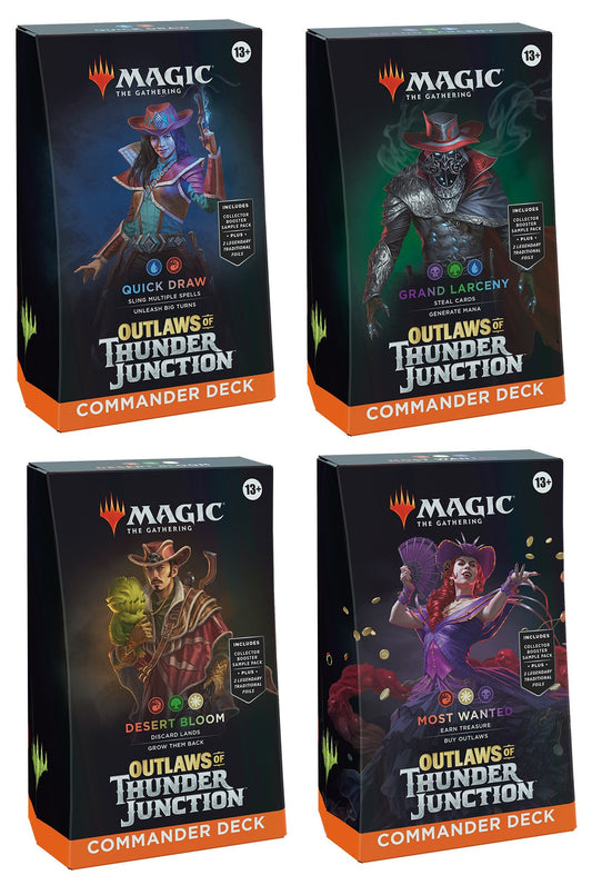 Magic the Gathering Outlaws of Thunder Junction Commander Decks (4 Decks Per Display)