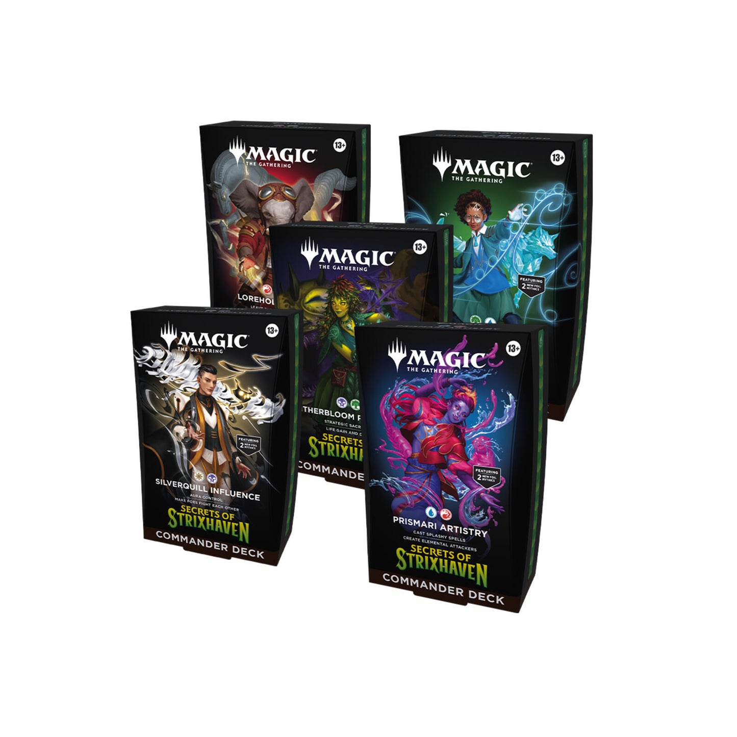 Magic the Gathering Secrets of Strixhaven Commander Decks (5 Decks Per Display)