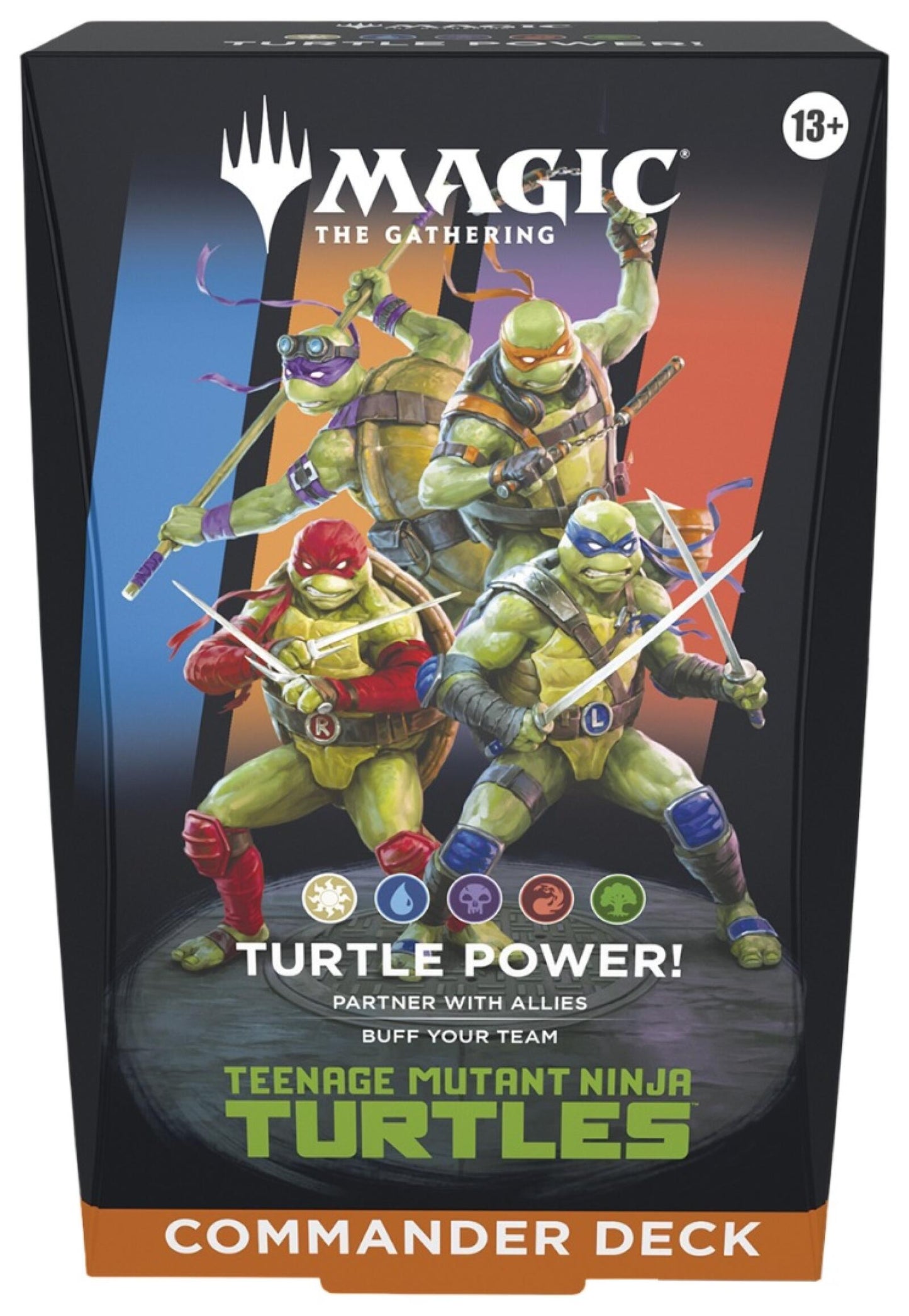 Magic the Gathering Teenage Mutant Ninja Turtles Commander Deck Turtle Power WHITE/BLUE/BLACK/RED/GREEN (4 Decks Per Display)